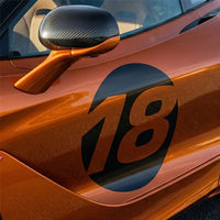 Solid Black Custom Hollow Racing Numbers - "Show-Through" Car Decals (Pair) - Style C - MC Motoparts