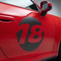 Custom 3D Textured Carbon Fiber Style Racing Numbers - Hollow "Show-Through" Decals (Pair) - Style C - MC Motoparts