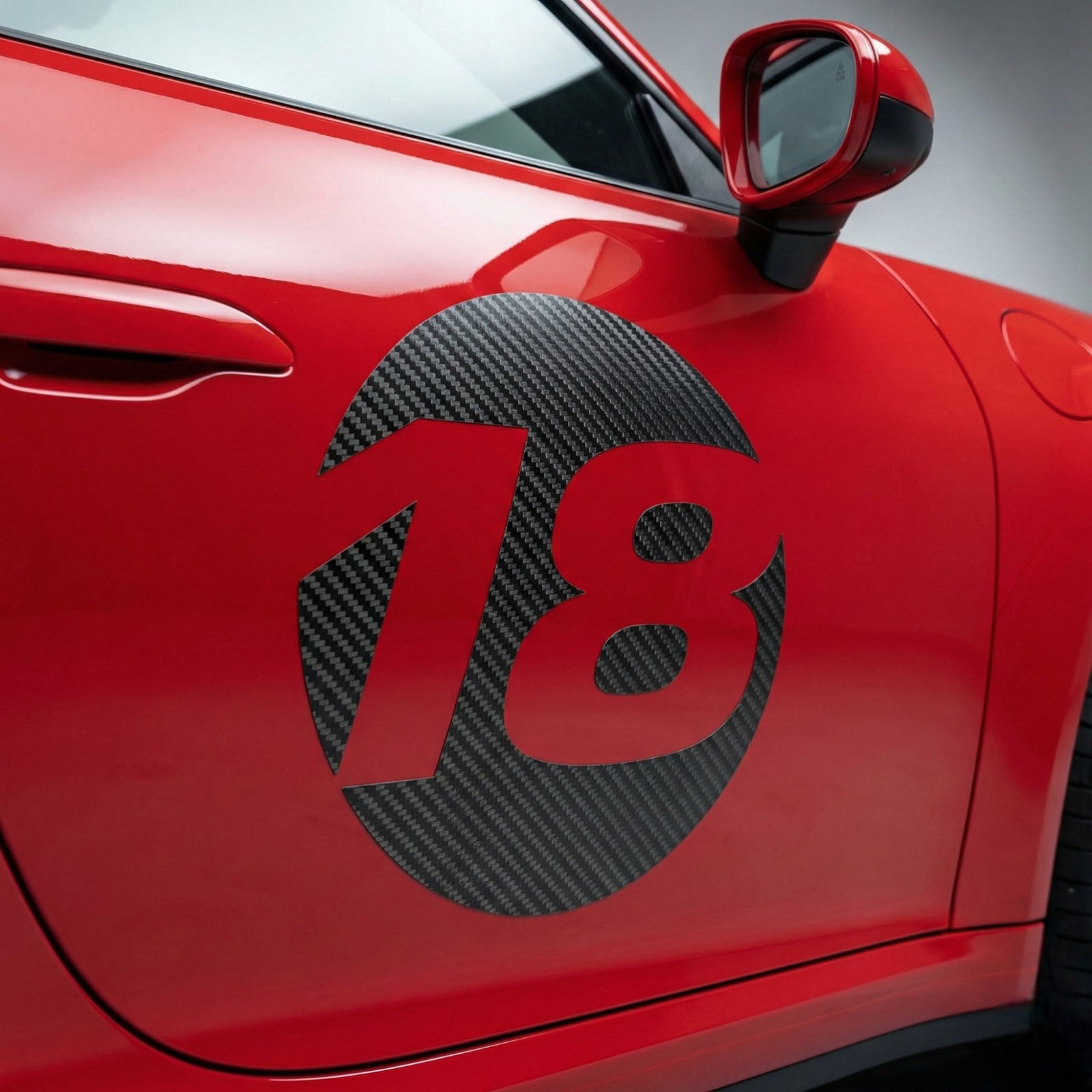 Custom 3D Textured Carbon Fiber Style Racing Numbers - Hollow "Show-Through" Decals (Pair) - Style C - MC Motoparts