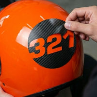 Custom 3D Textured Carbon Fiber Style Racing Numbers - Hollow "Show-Through" Decals (Pair) - Style C - MC Motoparts