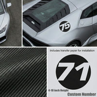 Custom 3D Textured Carbon Fiber Style Racing Numbers - Hollow "Show-Through" Decals (Pair) - Style C - MC Motoparts