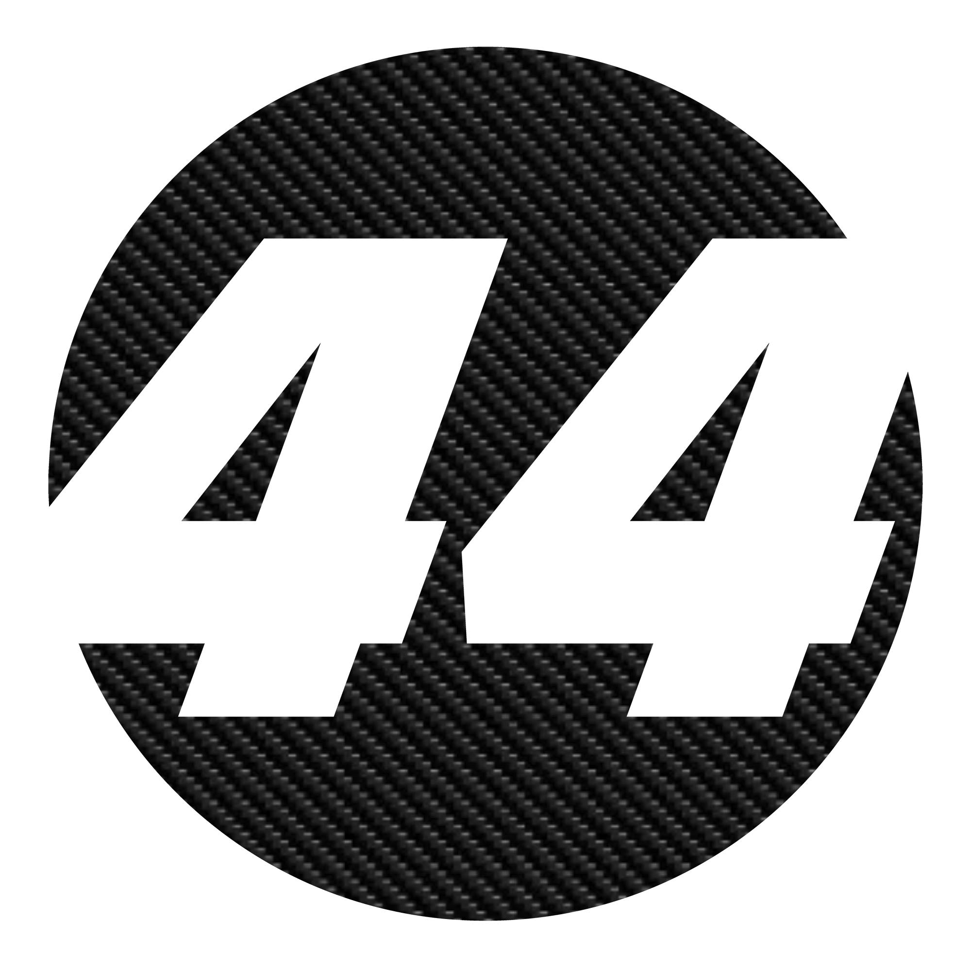 Custom 3D Textured Carbon Fiber Style Racing Numbers - Hollow "Show-Through" Decals (Pair) - Style D - MC Motoparts