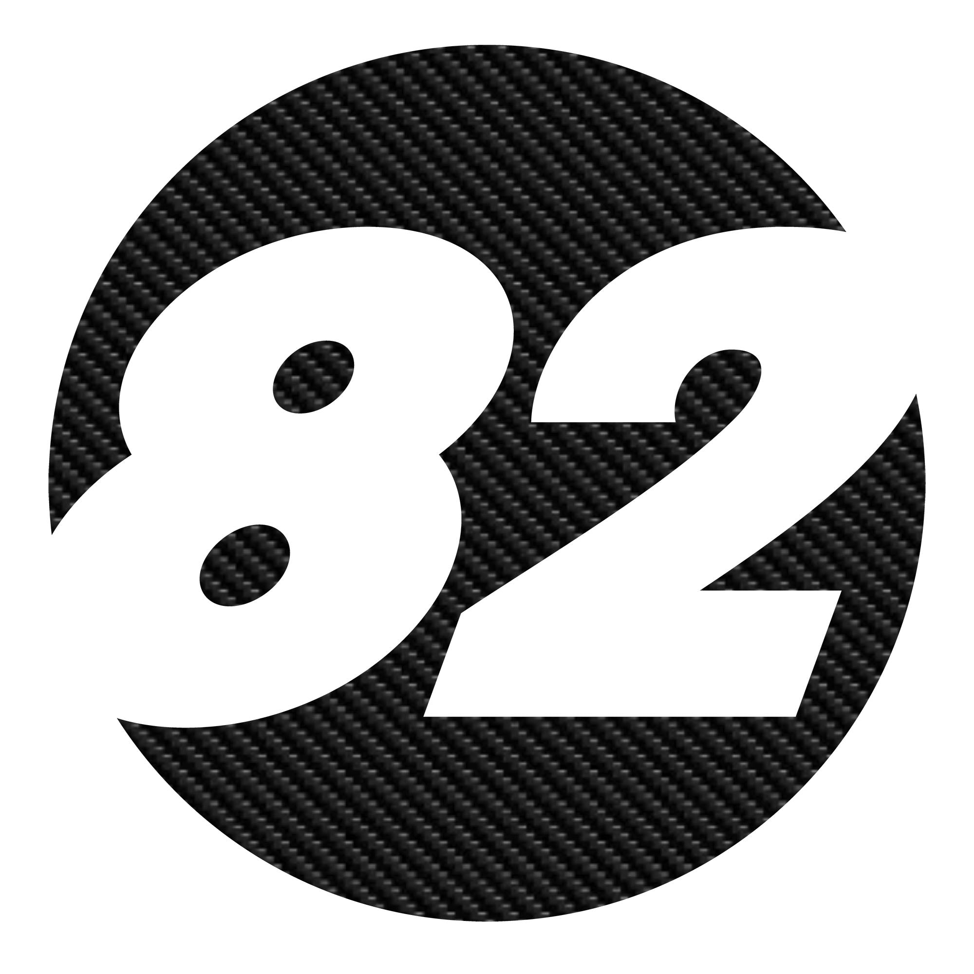 Custom 3D Textured Carbon Fiber Style Racing Numbers - Hollow "Show-Through" Decals (Pair) - Style D - MC Motoparts