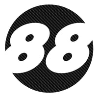 Custom 3D Textured Carbon Fiber Style Racing Numbers - Hollow "Show-Through" Decals (Pair) - Style D - MC Motoparts