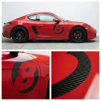 Custom 3D Textured Carbon Fiber Style Racing Numbers - Hollow "Show-Through" Decals (Pair) - Style D - MC Motoparts