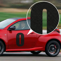 Custom Carbon Fiber Racing Number Stickers - Individual Cut Glossy Vinyl (2 sets) - MC Motoparts