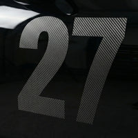 Custom Carbon Fiber Racing Number Stickers - Individual Cut Glossy Vinyl (2 sets) - MC Motoparts