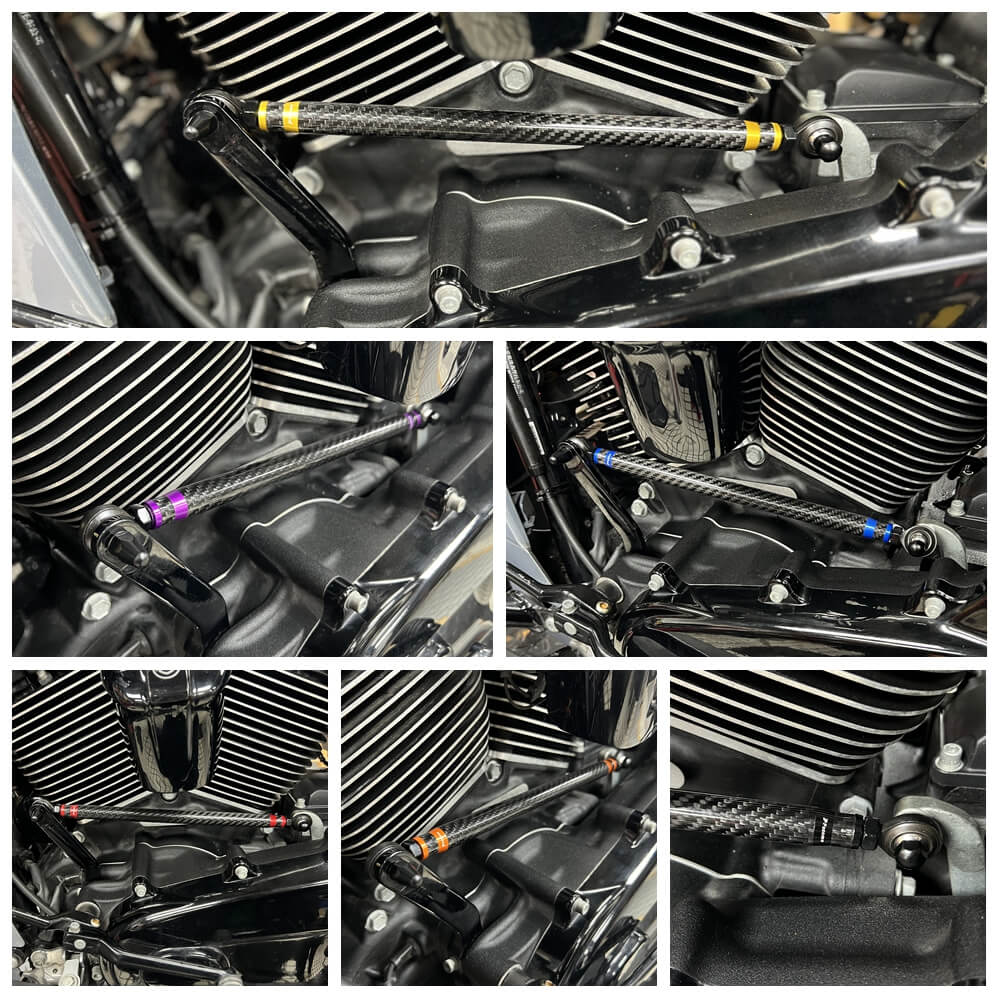 Carbon Fiber Adjustable Clutch Shifter Linkage For Harley Touring Street Glide Road Glide Ultra Limited FLHR Softail 1986-2026 - pazoma