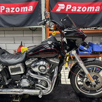 Harley Dyna Low Rider Street Bob Fat Bob FXR Front Headlight Shark Fairing w/Baja Designs Dual LP4 Lighting Bracket Mount - pazoma