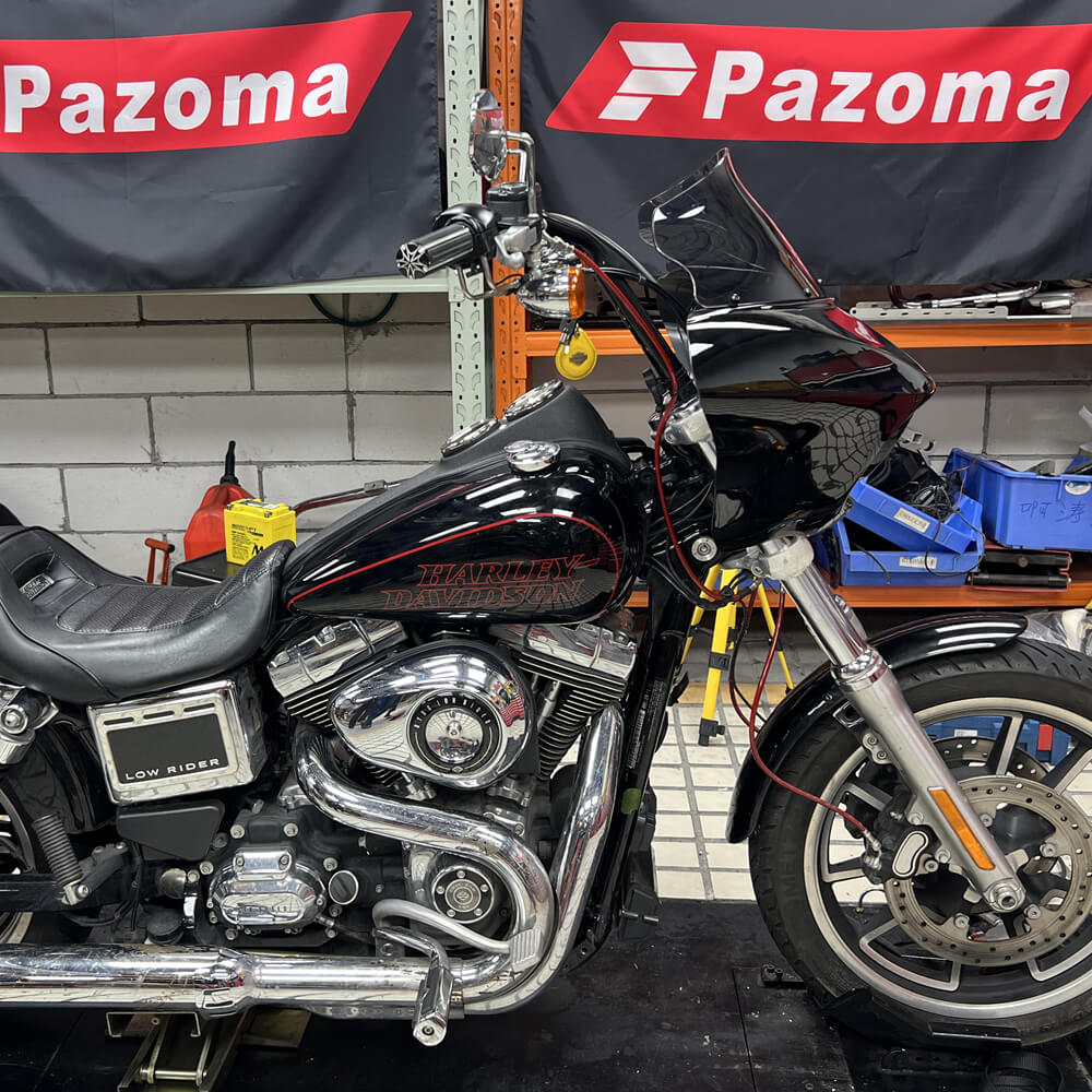 Harley Dyna Low Rider Street Bob Fat Bob FXR Front Headlight Shark Fairing w/Baja Designs Dual LP4 Lighting Bracket Mount - pazoma