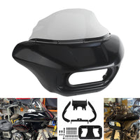 Harley Dyna Low Rider Street Bob Fat Bob FXR Front Headlight Shark Fairing w/Baja Designs Dual LP4 Lighting Bracket Mount - pazoma