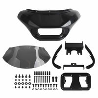 Harley Dyna Low Rider Street Bob Fat Bob FXR Front Headlight Shark Fairing w/Baja Designs Dual LP4 Lighting Bracket Mount - pazoma