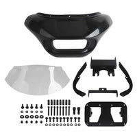 Harley Dyna Low Rider Street Bob Fat Bob FXR Front Headlight Shark Fairing w/Baja Designs Dual LP4 Lighting Bracket Mount - pazoma