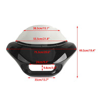 Harley M8 Softail Street Bob Low Rider Standard Front Headlight Shark Fairing w/Baja Designs Dual LP4 Lighting Bracket Mount - pazoma