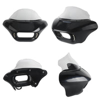 Harley Dyna Low Rider Street Bob Fat Bob FXR Front Headlight Shark Fairing w/Baja Designs Dual LP4 Lighting Bracket Mount - pazoma