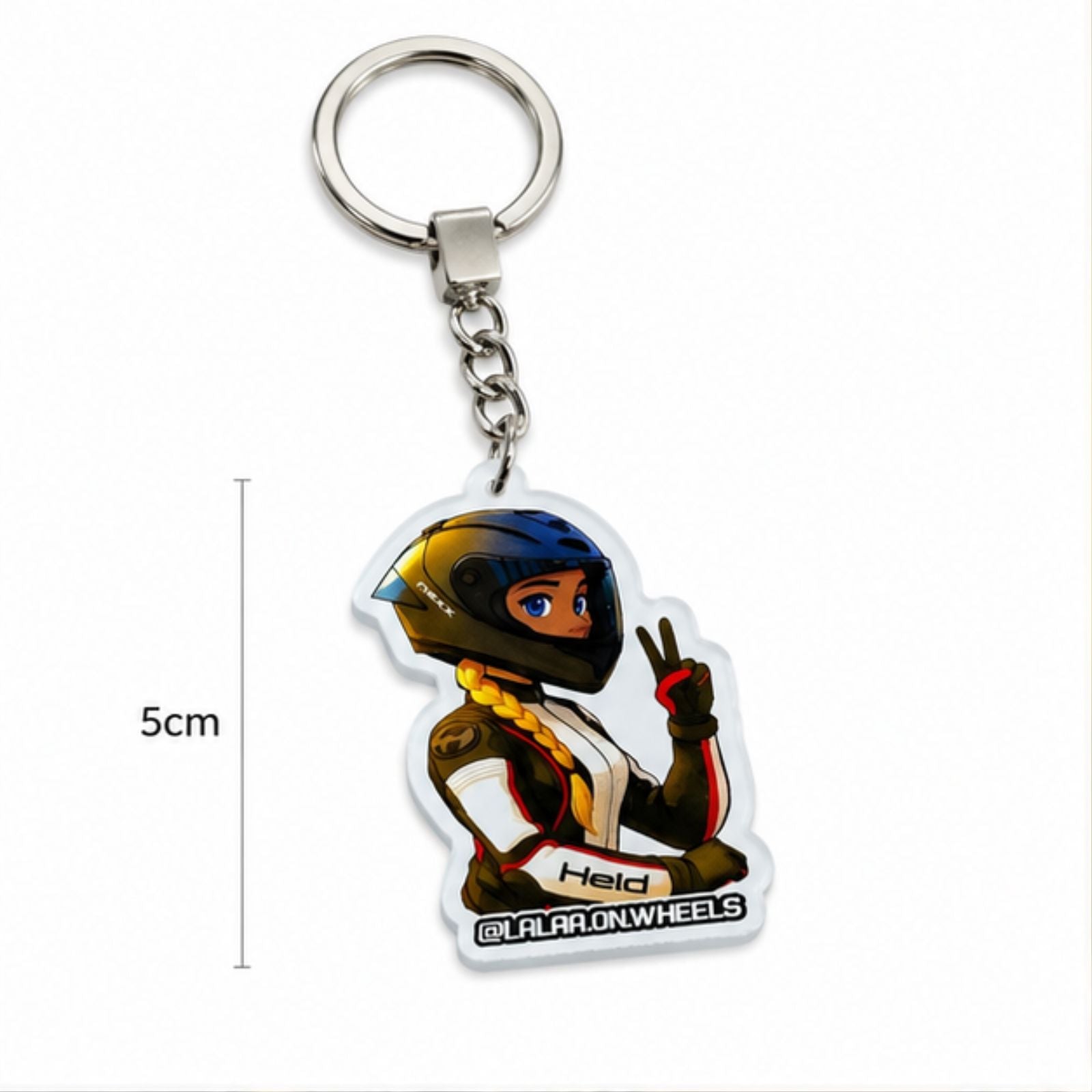 Official @lalaa.on.wheels Motorcycle Keychain - Premium Biker Girl Edition