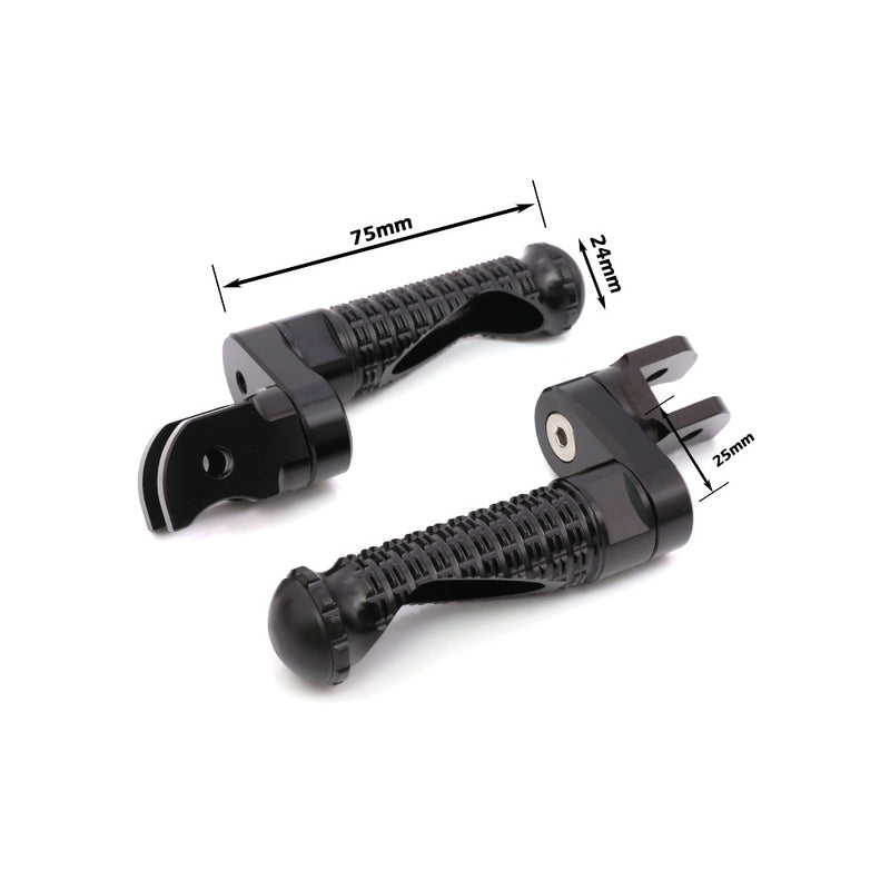 {Front}  Fits Moto Guzzi V9 V7 V100 BLACK SHADOW 25mm Extension Foot Pegs