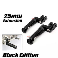 {Front}  Fits Moto Guzzi V9 V7 V100 BLACK SHADOW 25mm Extension Foot Pegs