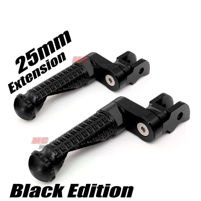 {Front}  Fits Moto Guzzi V9 V7 V100 BLACK SHADOW 25mm Extension Foot Pegs