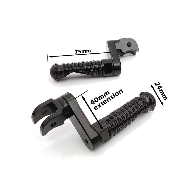 {Front}  Fits Moto Guzzi V9 V7 V100 BLACK SHADOW 40mm Extension Foot Pegs