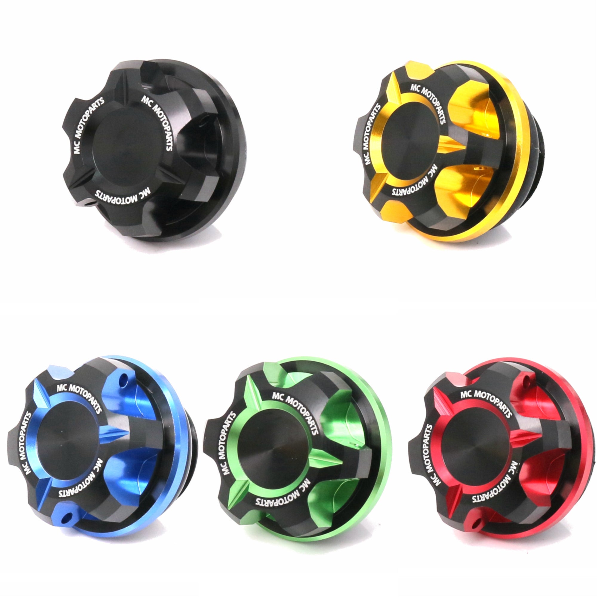 CNC aluminum oil filler cap for Triumph Tiger 1200, Daytona 900, Trident 660 motorcycle by MC Motoparts, durable and precision-machined.