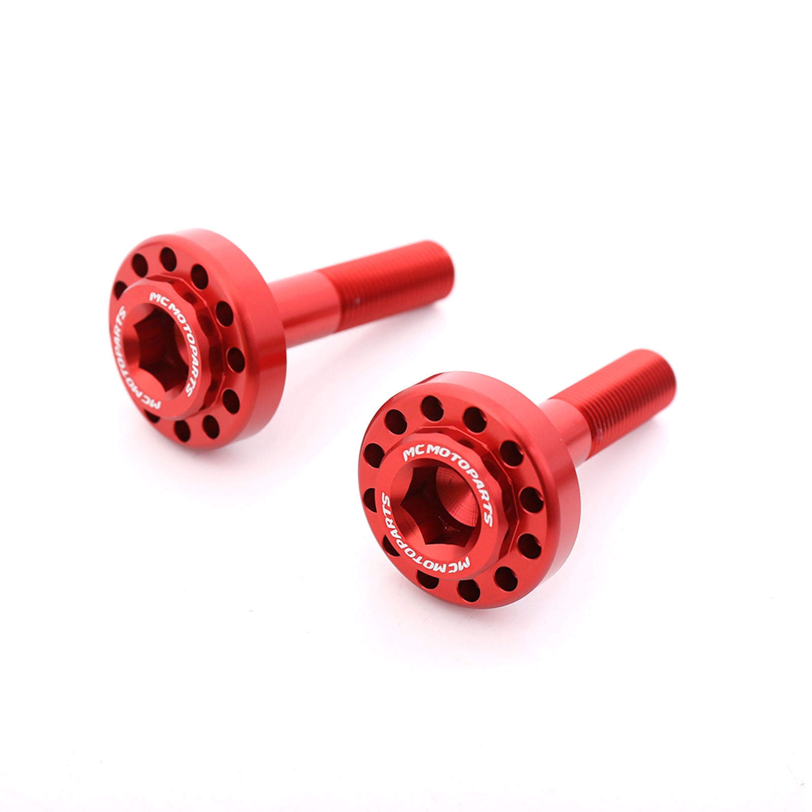 RED CNC Anodized Rearset Frame Caps For Ducati HYPERMOTARD 796 2010-2012 - MC Motoparts