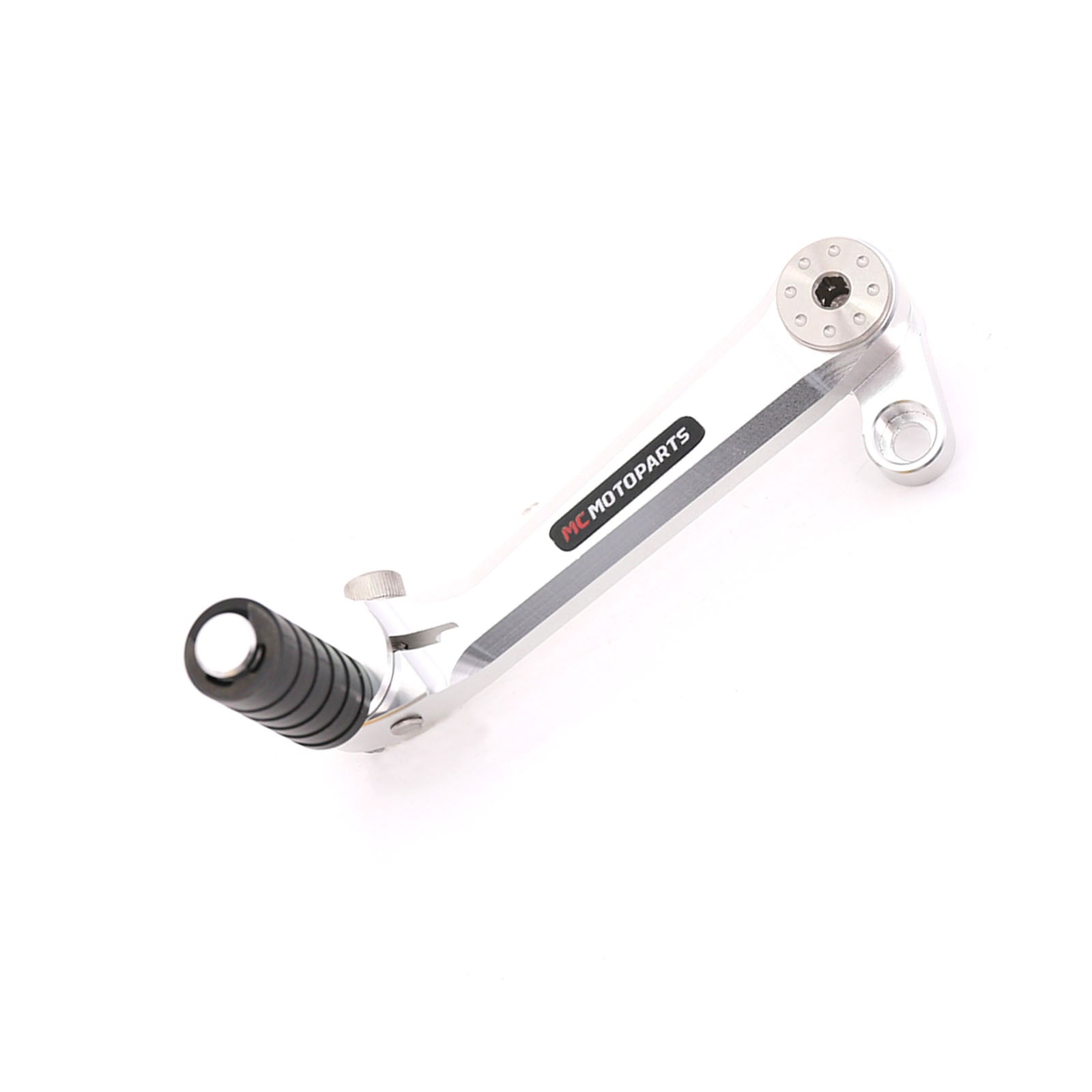 Black CNC shift lever for Ducati Monster 821 1200 S (2015-2018) from MC Motoparts, with mounting bolt for easy installation.