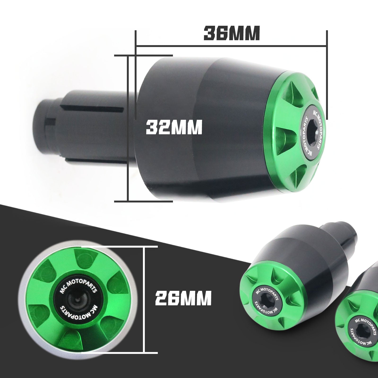 Fit Kawasaki ZH2 Z400 Z900RS Versys STORM CNC Bar Ends - MC Motoparts