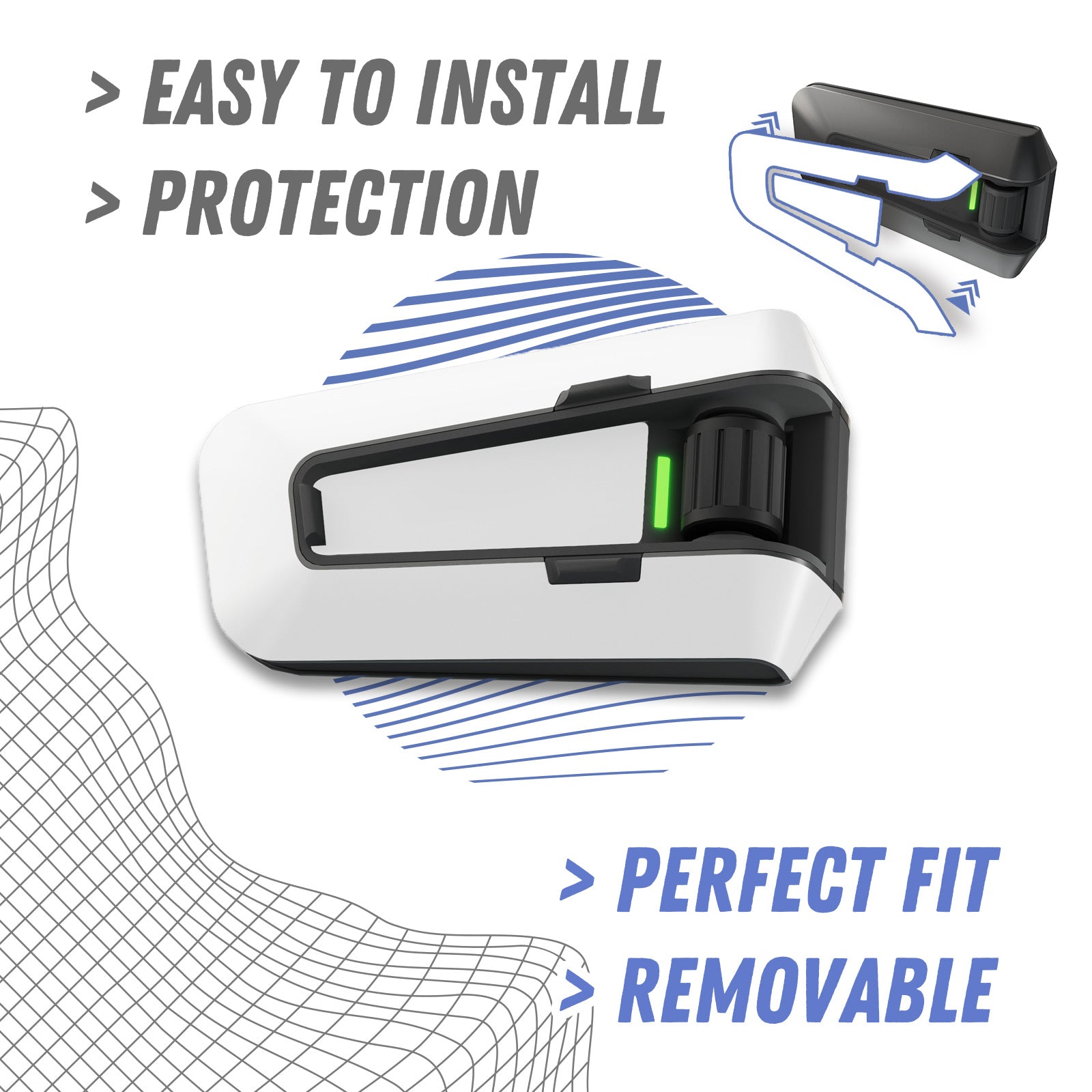 Skin for Cardo Packtalk Edge – Glossy or Matte Vinyl Decal Wrap – Cyber-Tech Series (1pc)