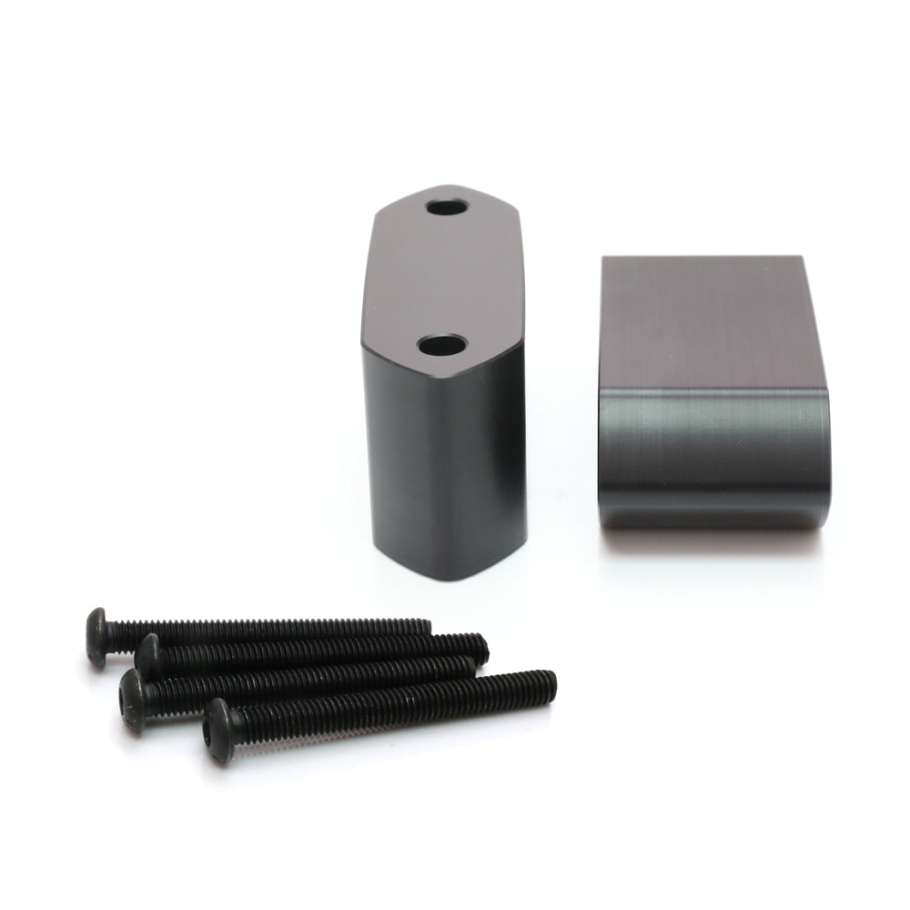 Kawasaki Ninja 500 2024-2025 motorcycle black Delrin mirror extender and riser by MC Motoparts, showing the durable bike mirror upgrade.