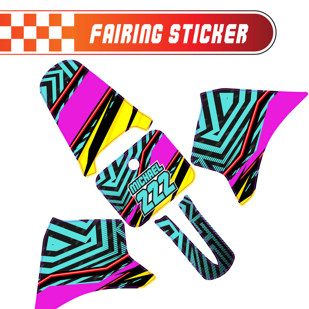 Graphic Kit Decals Fairing Sticker Custom Number For Razor MX350 MX400 ...