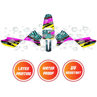 Graphic Kit Decals Fairing Sticker Custom Number For Razor MX350 MX400 - C001 Neon Geometrics