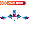 Graphic Kit Decals Fairing Sticker Custom Number For Razor MX350 MX400 - C002 Blue Geometric Burst