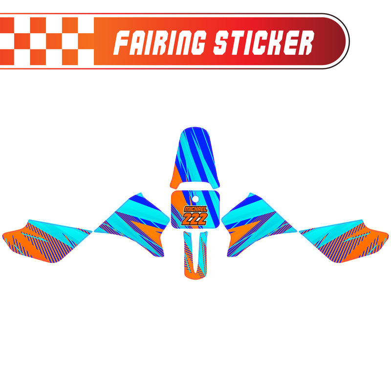 Graphic Kit Decals Fairing Sticker Custom Number For Razor MX350 MX400 - C004 Diagonal Stripes Burst