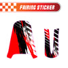 Graphic Kit Decals Fairing Sticker Custom Number For Razor MX350 MX400 - C005 Red Vibrant Brushstrokes - MC Motoparts