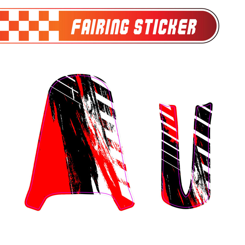 Graphic Kit Decals Fairing Sticker Custom Number For Razor MX350 MX400 - C005 Red Vibrant Brushstrokes - MC Motoparts