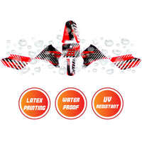 Graphic Kit Decals Fairing Sticker Custom Number For Razor MX350 MX400 - C005 Red Vibrant Brushstrokes - MC Motoparts