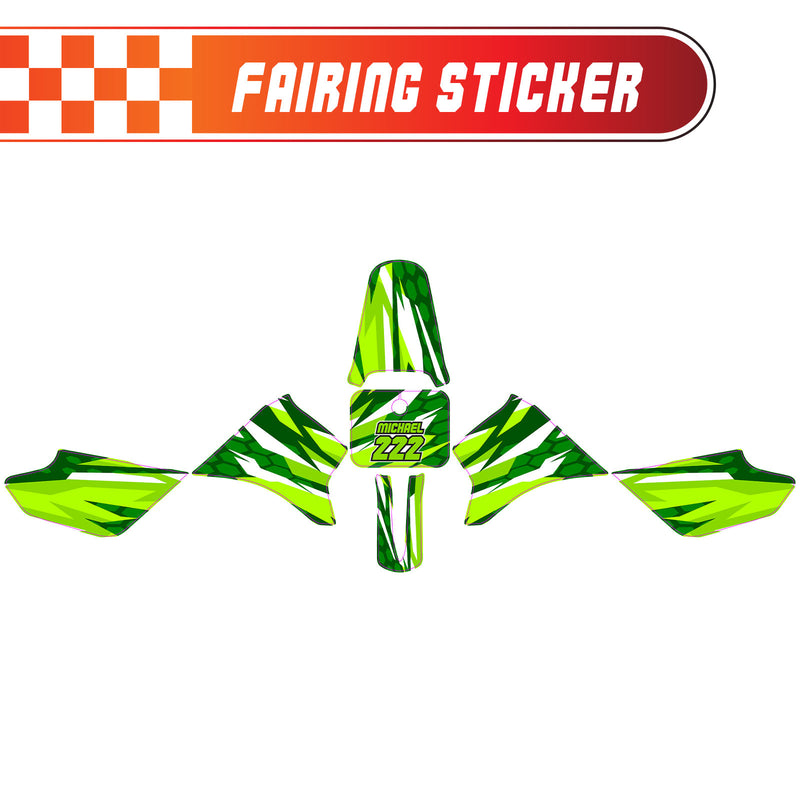 Graphic Kit Decals Fairing Sticker Custom Number For Razor MX350 MX400 - C007 Verdant Spikes