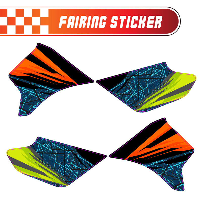 Graphic Kit Decals Fairing Sticker Custom Number For Razor MX350 MX400 - C012 Neon Prism Burst