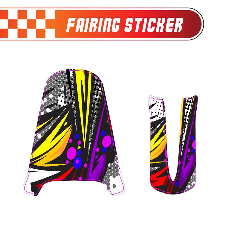 Graphic Kit Decals Fairing Sticker Custom Number For Razor MX350 MX400 - C014 Retro Hex Fusion