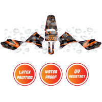 Graphic Kit Decals Fairing Sticker Custom Number For Razor MX350 MX400 - L003 Orange Hexagon