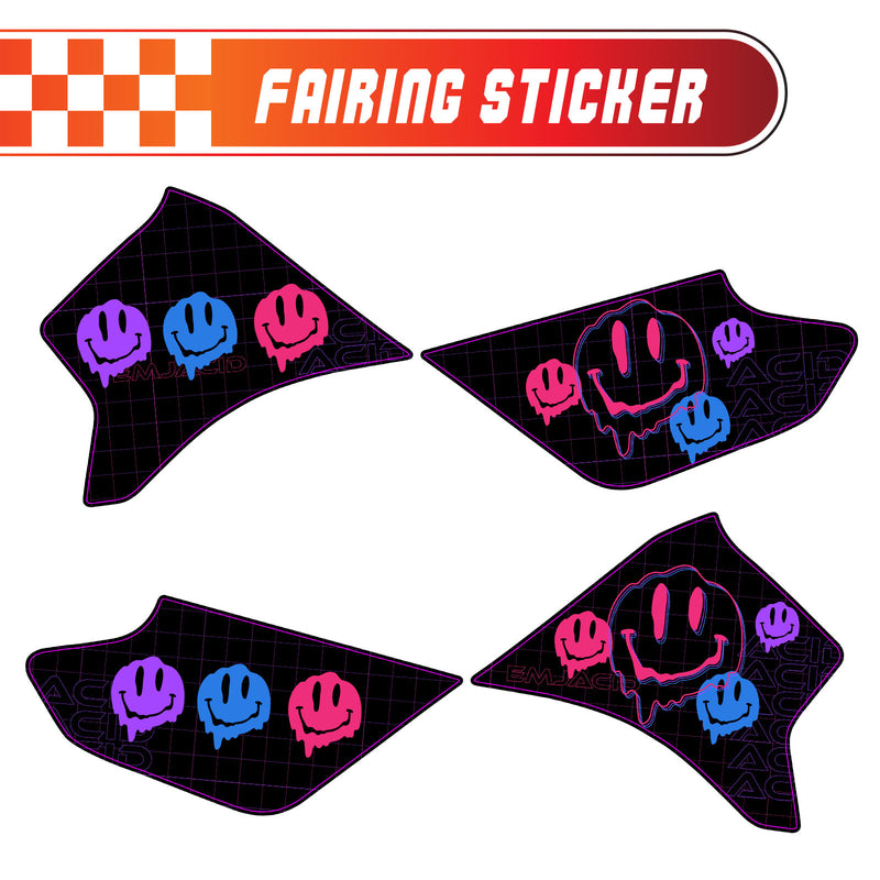 Graphic Kit Decals Fairing Sticker Custom Number For Razor MX350 MX400 - L004 Dissolve Smiley Face