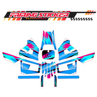 Graphic Kit Decals Fairing Sticker Custom Number For Razor MX350 MX400 (2021 or beyond) - C002 Blue Geometric Burst - MC Motoparts