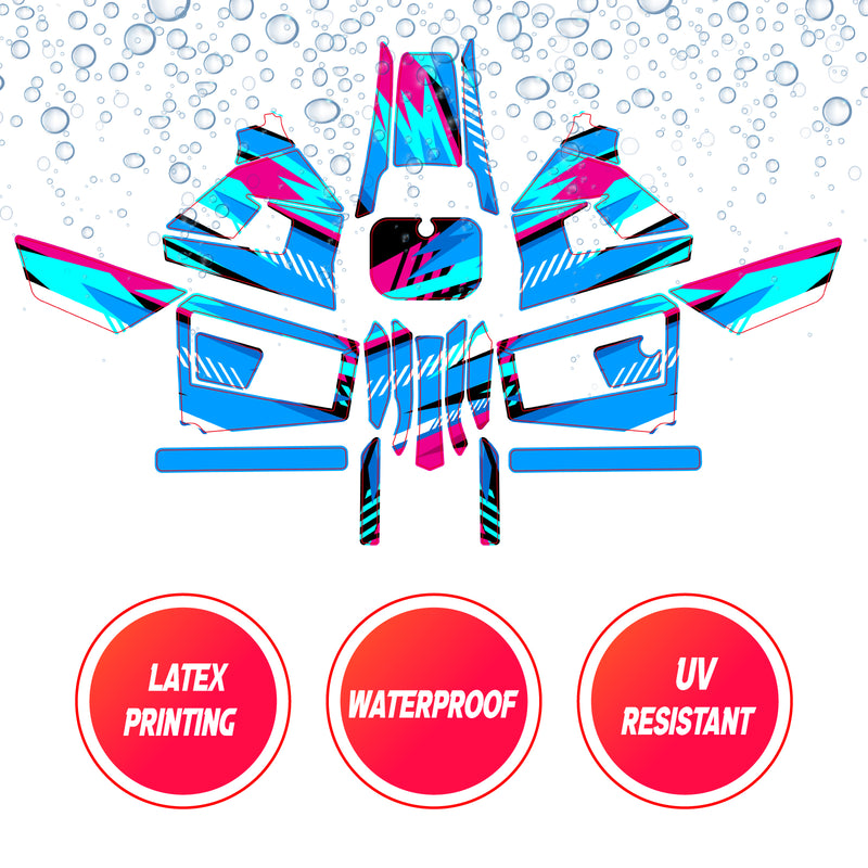 Graphic Kit Decals Fairing Sticker Custom Number For Razor MX350 MX400 (2021 or beyond) - C002 Blue Geometric Burst - MC Motoparts