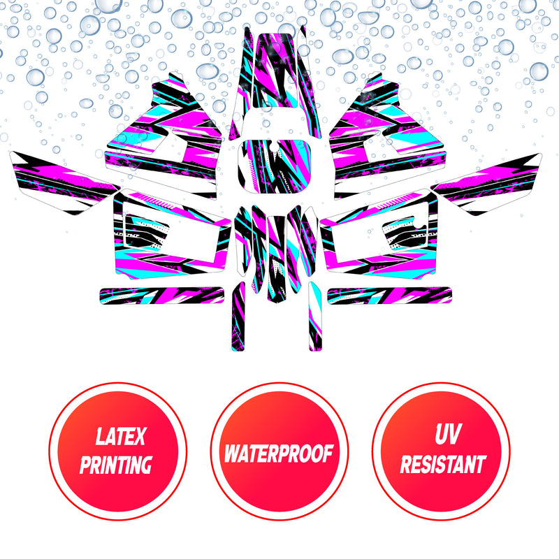 Graphic Kit Decals Fairing Sticker Custom Number For Razor MX350 MX400 (2021 or beyond) - C003 Purple Geometric Burst - MC Motoparts