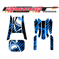 Graphic Kit Decals Fairing Sticker Custom Number For Razor MX350 MX400 (2021 or beyond) - LH001 Blue Shark - MC Motoparts