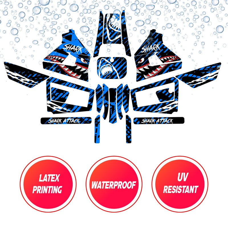 Graphic Kit Decals Fairing Sticker Custom Number For Razor MX350 MX400 (2021 or beyond) - LH001 Blue Shark - MC Motoparts