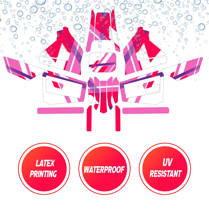 Graphic Kit Decals Fairing Sticker Custom Number For Razor MX350 MX400 (2021 or beyond) - LH003 Pink Red White Slash - MC Motoparts