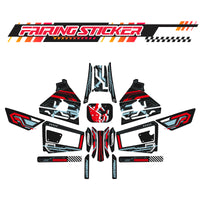 Graphic Kit Decals Fairing Sticker Custom Number For Razor MX350 MX400 (2021 or beyond) - LH004 Black Red Robot - MC Motoparts