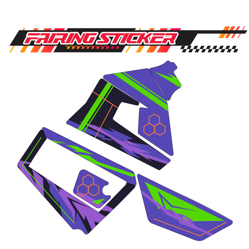 Graphic Kit Decals Fairing Sticker Custom Number For Razor MX350 MX400 (2021 or beyond) - LH005 Purple Green Robot - MC Motoparts